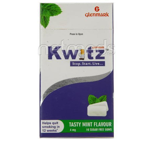 Kwitz Mint Flavour 4mg Chew Gum 10'S - Global Surgicals