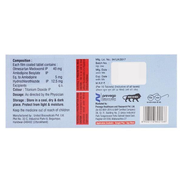 OLMEVAC AH 40/5/12.5 Tablet 10's