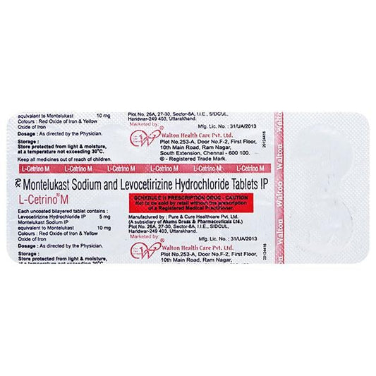 L CETRINO M Tablet 10's - Global Surgicals