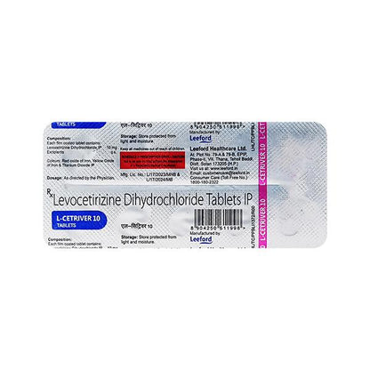 L CETRIVER 10 Tablet 10's - Global Surgicals