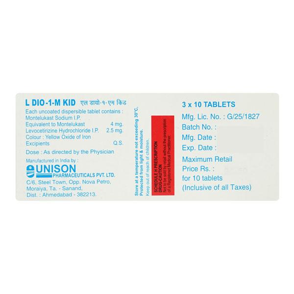 L DIO 1 M KID Tablet 10's - Global Surgicals