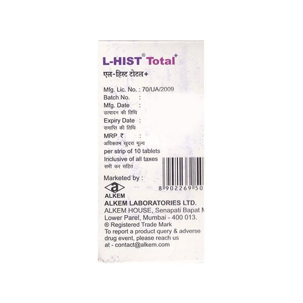 L HIST TOTAL+ Tablet 10's - Global Surgicals