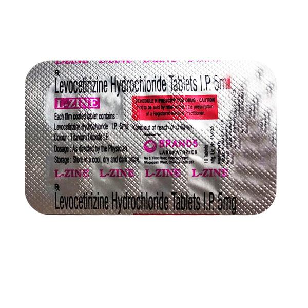 L Zine 5mg Tablet 10'S - Global Surgicals