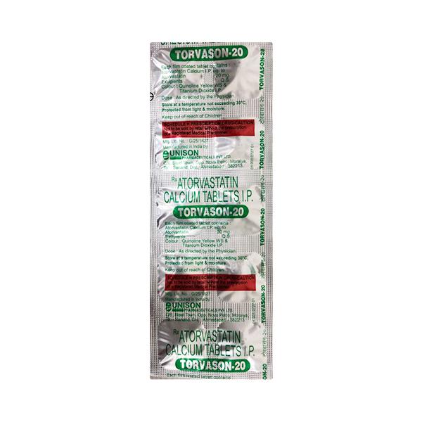 Torvason 20mg Tablet 10'S