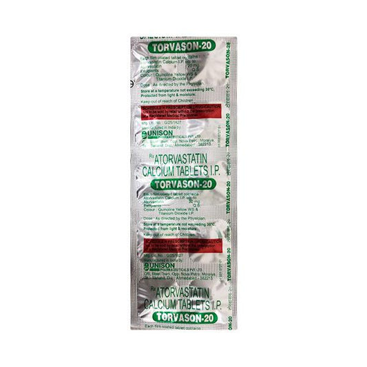 Torvason 20mg Tablet 10'S