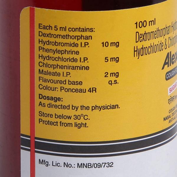 Alex Cough Formula Sugar Free Syrup 100ml