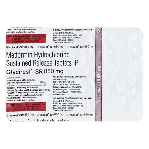 GLYCIREST SR 850 Tablet 10's