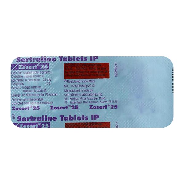 Zosert 25mg Tablet 10'S
