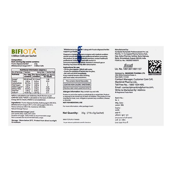 BIFIOTA GLUTEN FREE Sachet 5g