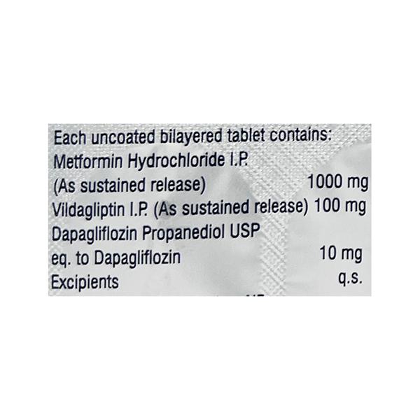 VIDAGLO DM 100/10/1000 Tablet 10's