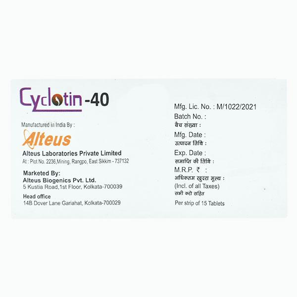 CYCLOTIN 40 Tablet 15's