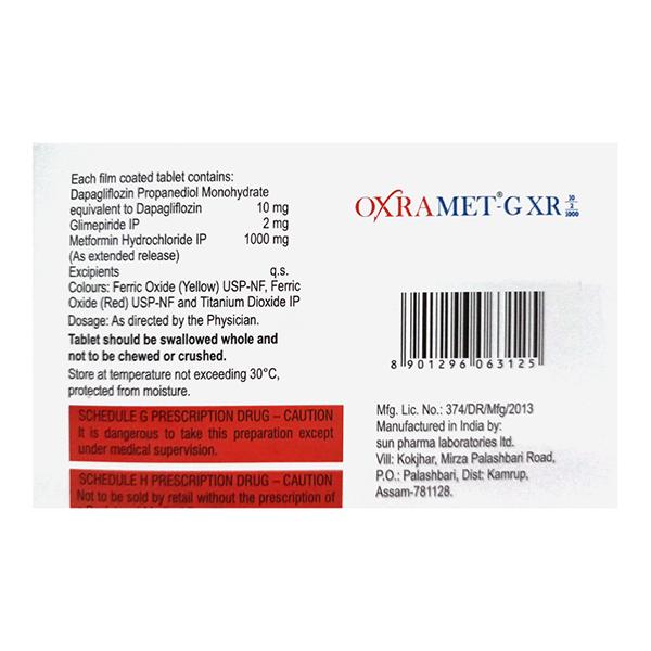OXRAMET G XR 10/2/1000 Tablet 7's