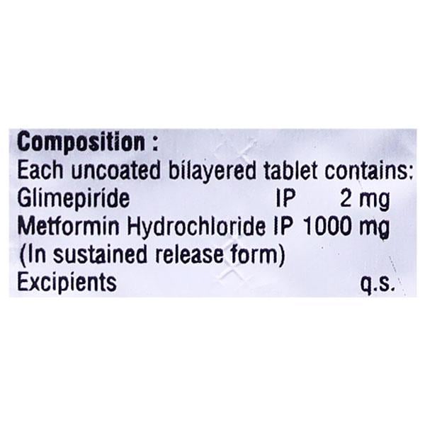 GLIMECHECK MF 2/1000 Tablet 10's