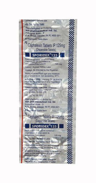 SPORIDEX 125mg Dispersible Tablet 10's