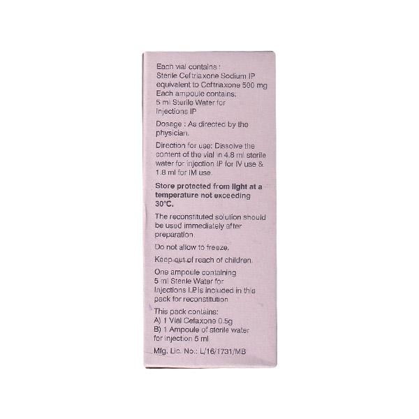 CEFAXONE 0.5g Combipack Injection 1's