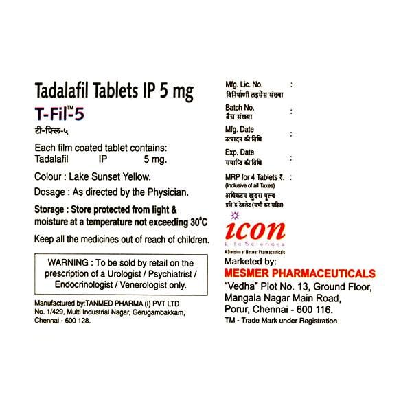 T Fil 5mg Tablet 4'S