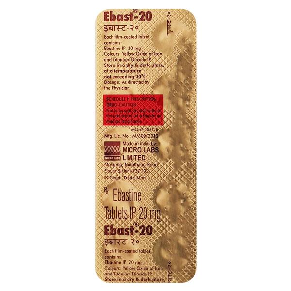 Ebast 20mg Tablet 10'S