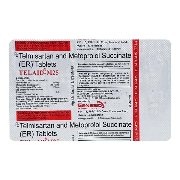 TELAID M 25 Tablet 15's