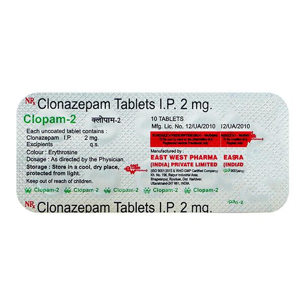 Clopam 2mg Tablet 10'S