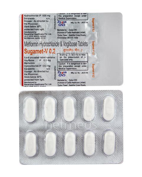 Sugamet V 0.2mg Tablet 10'S