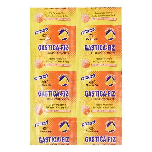 Gastica Fiz Sugar Free Orange Flavour Effervescent Tablet 6'S