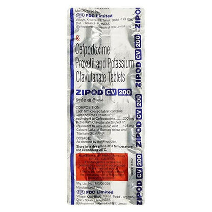 Zipod CV 200mg Tablet 10'S