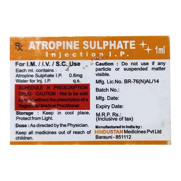 ATROPINE SULPHATE (HINDUSTAN) Injection 1ml