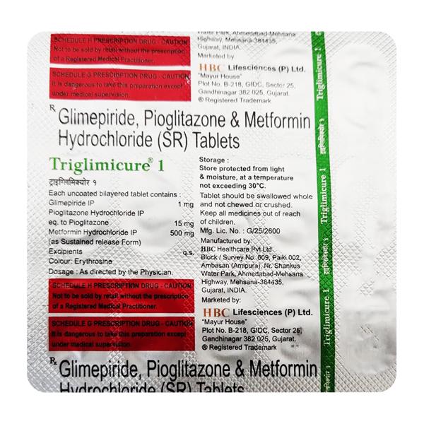 TRIGLIMICURE 1 Tablet 15's