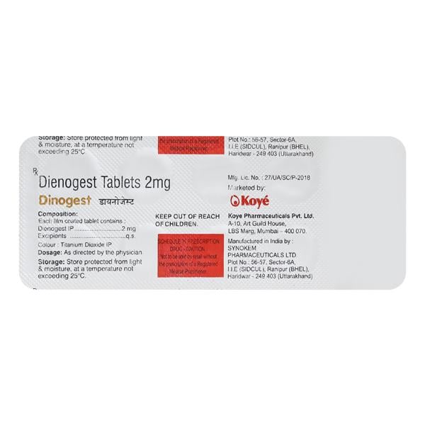 Dinogest 2mg Tablet 10'S