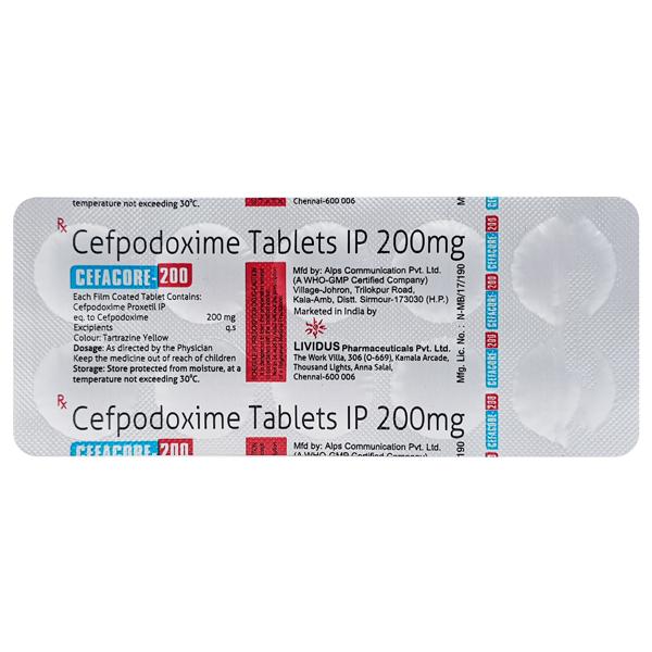 CEFACORE 200 Tablet 10's