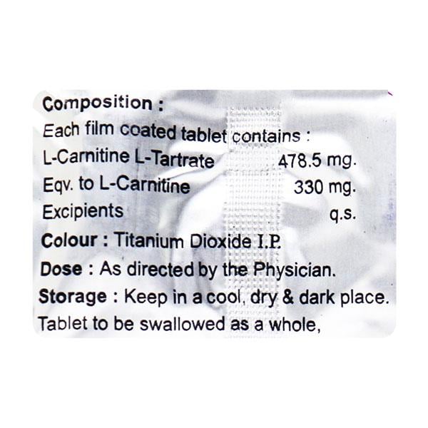 Lacarnit 330mg Tablet 10'S - Global Surgicals