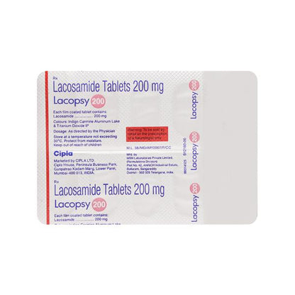Lacopsy 200mg Tablet 10'S - Global Surgicals