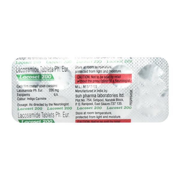Lacoset 200mg Tablet 10'S - Global Surgicals