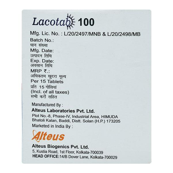 LACOTAB 100 Tablet 15's - Global Surgicals