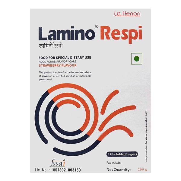 LAMINO RESPI NO ADDED SUGARS STRAWBERRY FLAVOUR Powder 200g - Global Surgicals