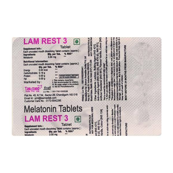 LAMREST 3 Tablet 15's - Global Surgicals