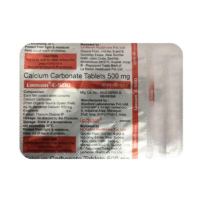 Lanum C 500mg Tablet 10'S - Global Surgicals
