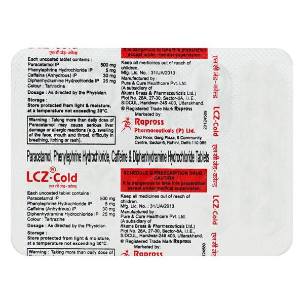 LCZ Cold Tablet 10'S - Global Surgicals