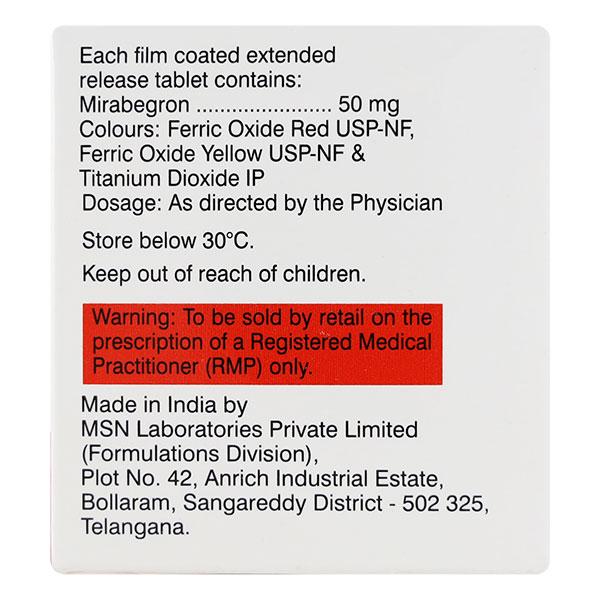 Mirbeg 50mg Tablet 10'S