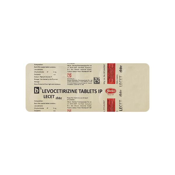 Lecet 5mg Tablet 10'S - Global Surgicals