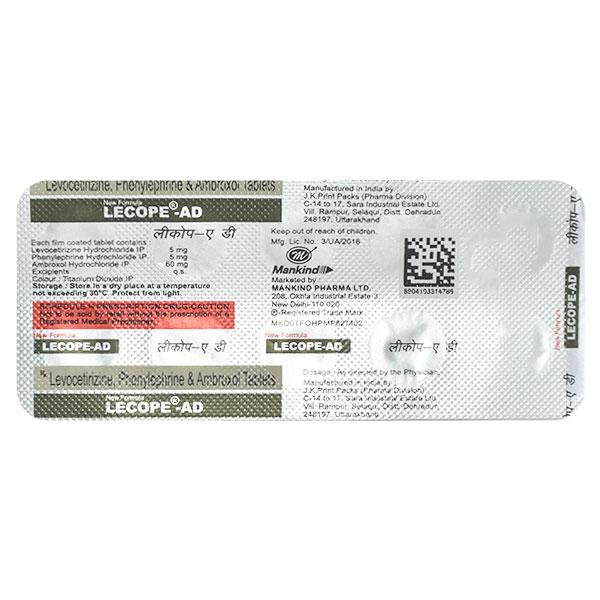 Lecope AD Tablet 10'S - Global Surgicals