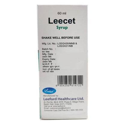 LEECET Syrup 60ml - Global Surgicals
