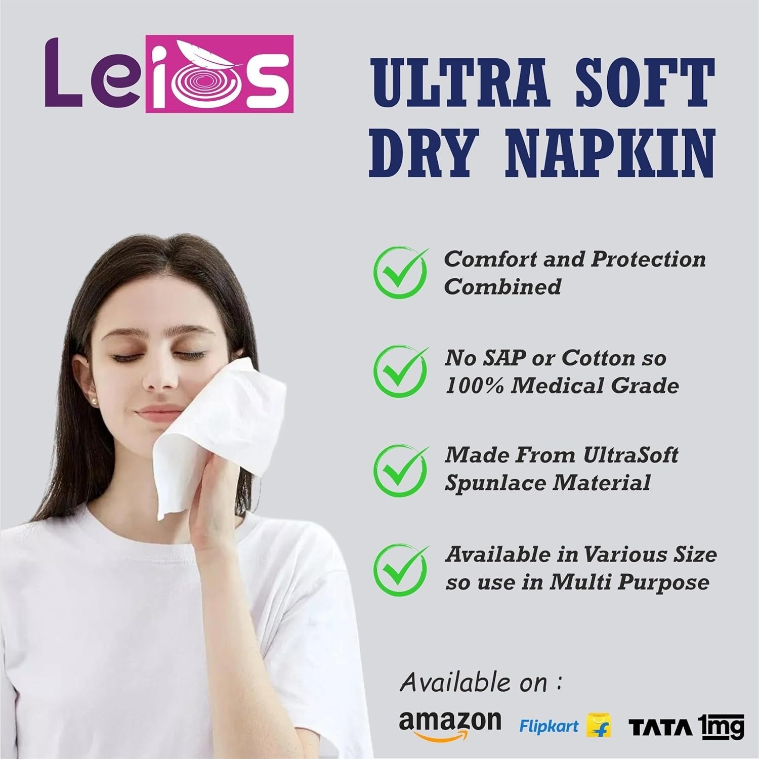 Leios Disposable Spunlace Dry Napkins - Global Surgicals