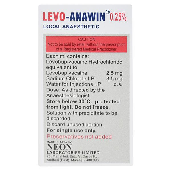 LEVO ANAWIN 0.25% Injection 20ml - Global Surgicals