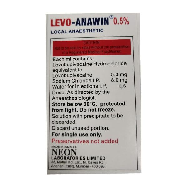LEVO ANAWIN 0.5% Injection 20ml - Global Surgicals