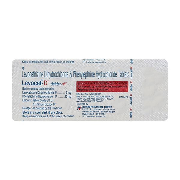 LEVOCET D+ Tablet 10's - Global Surgicals