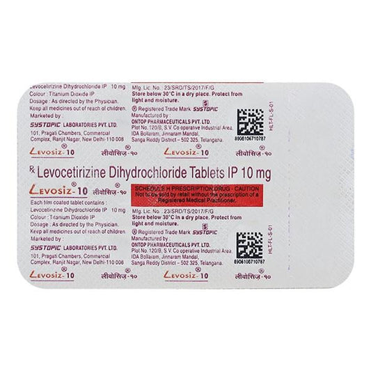 Levosiz 10mg Tablet 15'S - Global Surgicals