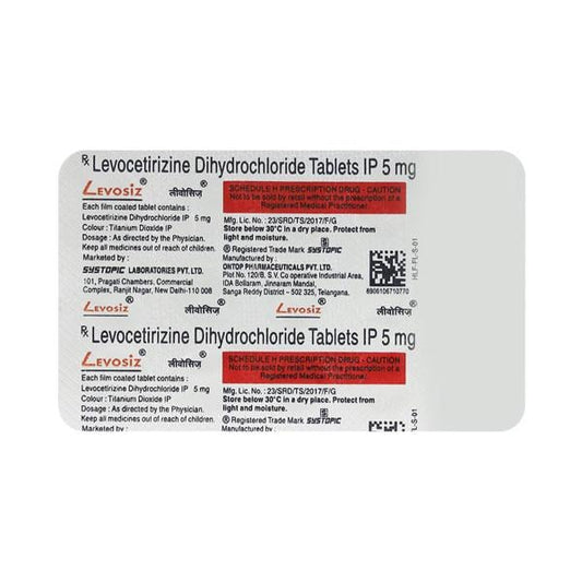 Levosiz 5mg Tablet 15'S - Global Surgicals