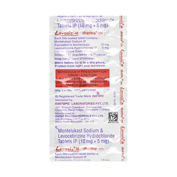 Levosiz M Tablet 15'S - Global Surgicals