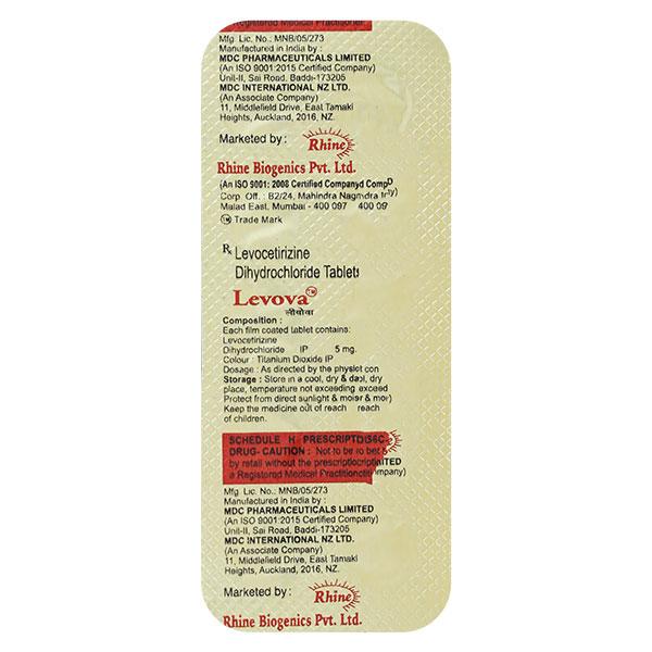 LEVOVA 5mg Tablet 10's - Global Surgicals